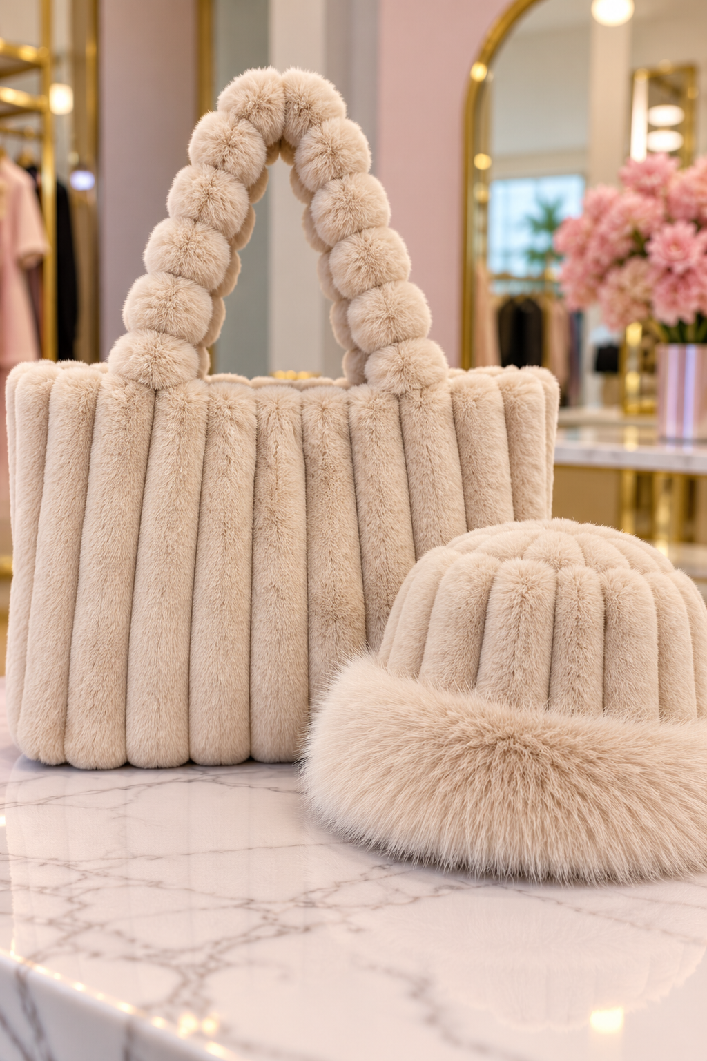 Luxe Fur Purse Set