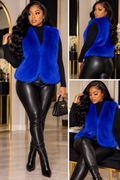 Royal Blue Luxe Faux Fur Vest