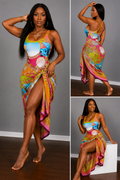 Tropical Luxe 2-Piece Swimsuit & Sarong Set