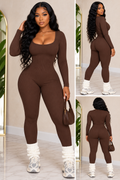 Cocoa Contour Ribbed Jumpsuit